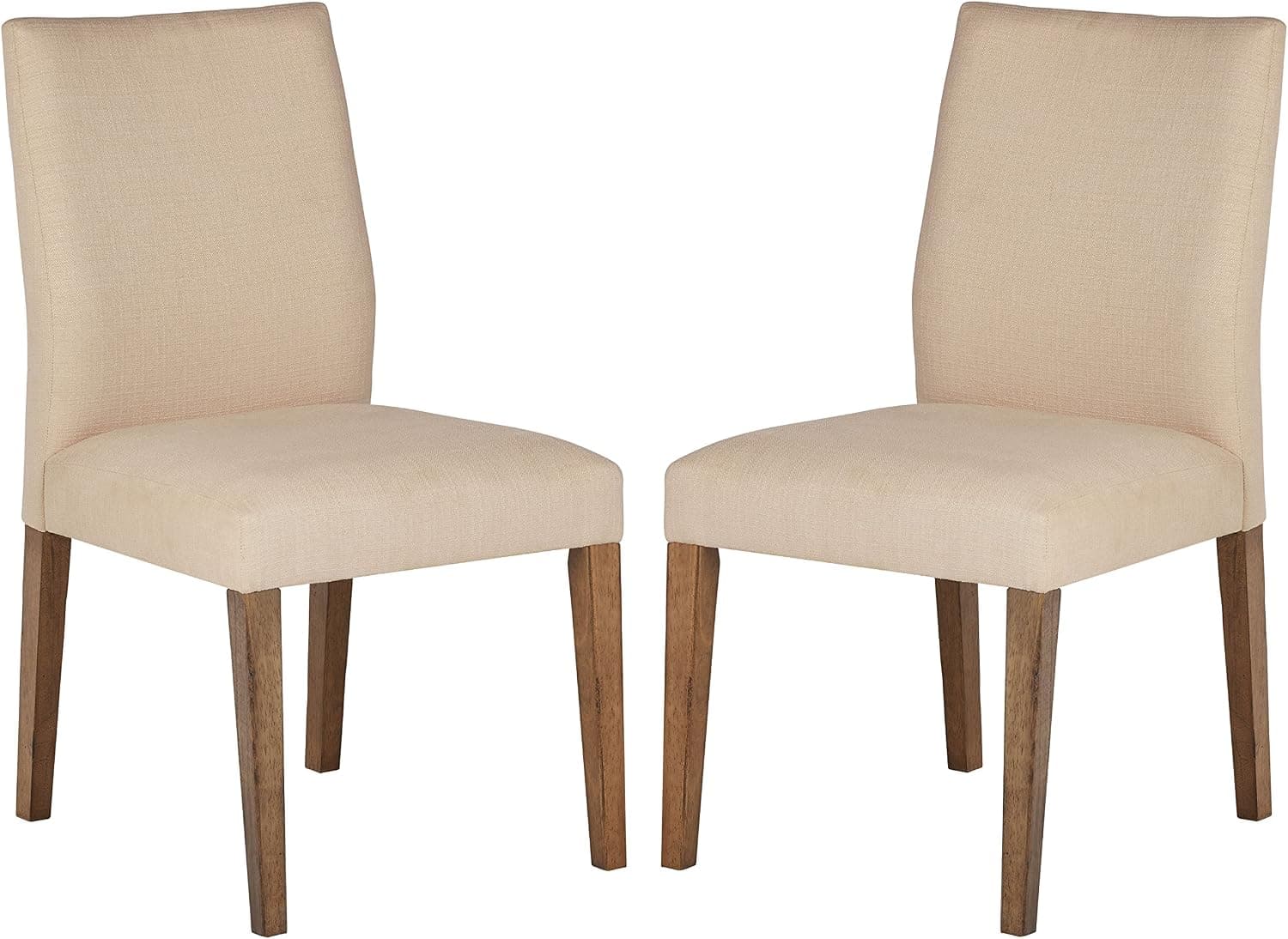 Amazon Brand – Stone & Beam Hughes Casual Wood Kitchen Dining Chair, Set of 2, Beige