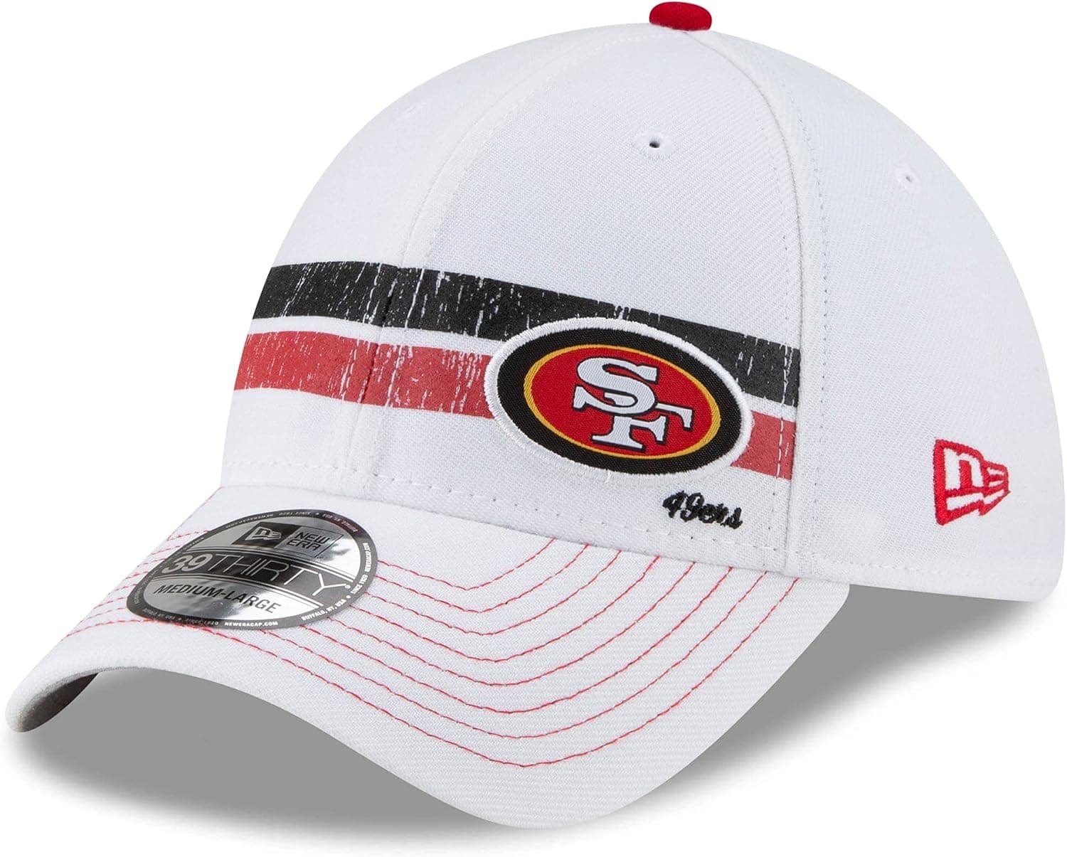 New Era Men's White San Francisco 49ers Polar 39THIRTY Flex Hat