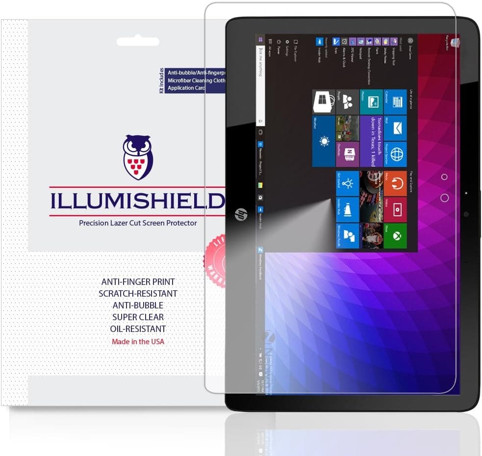 ILLUMISHIELD Screen Protector Compatible with HP Spectre x2 (12-a001dx)(2-Pack) Clear HD Shield Anti-Bubble and Anti-Fingerprint PET Film