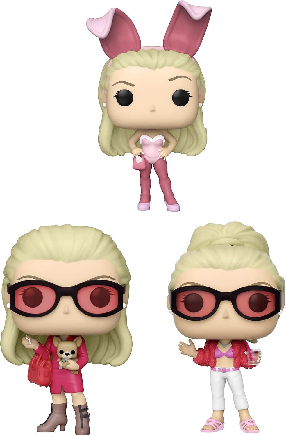 Funko Pop! Movies: Legally Blonde Collectors Set - 3 Figure Set: Elle in Sun, Elle with Bruiser, Elle as Bunny