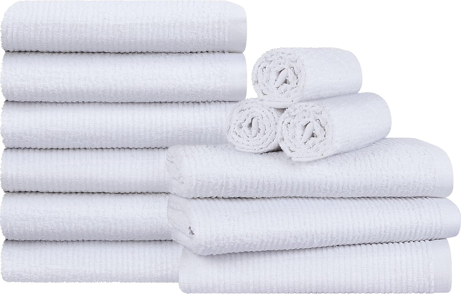 Utopia Towels Kitchen Bar Mops Towels, Pack of 12 Towels - 16 x 19 Inches, 100% Cotton Super Absorbent Ribbed Bar Towels, Multi-Purpose Cleaning Towels for Home and Kitchen Bars (White)