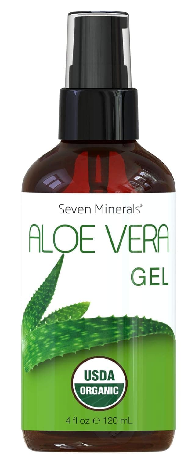 USDA Organic Aloe Vera Gel – No Preservatives, No Alcohol – From Freshly Cut USA Grown 100% Pure Aloe Vera - With No Harmful Ingredients – For Healthy Skin, Face & Hair