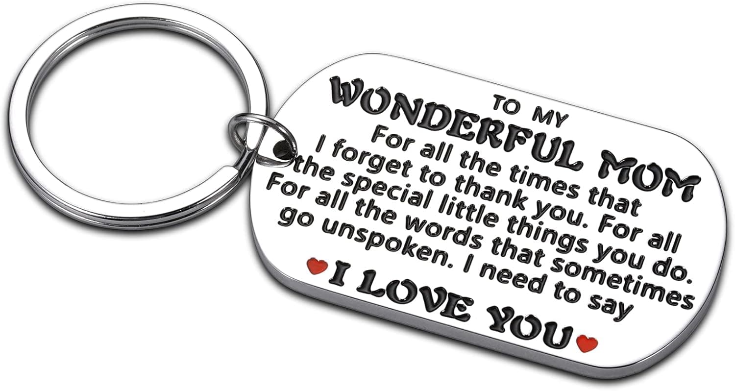 Mom Keychain Christmas Gifts from Daughter Son to Mom Mother Mothers' Day Valentine's Day Thanksgiving Day Gifts for Stepmom Stepmother Godmother Mother in Law Mother of The Bride Groom