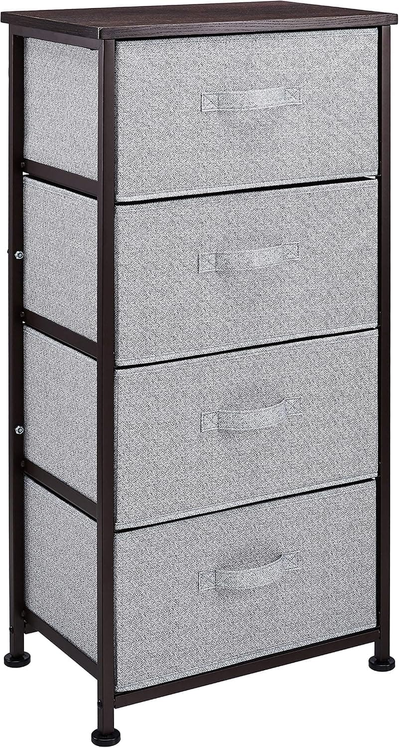 Amazon Basics Fabric 4-Drawer Storage Organizer Unit for Closet, Bronze