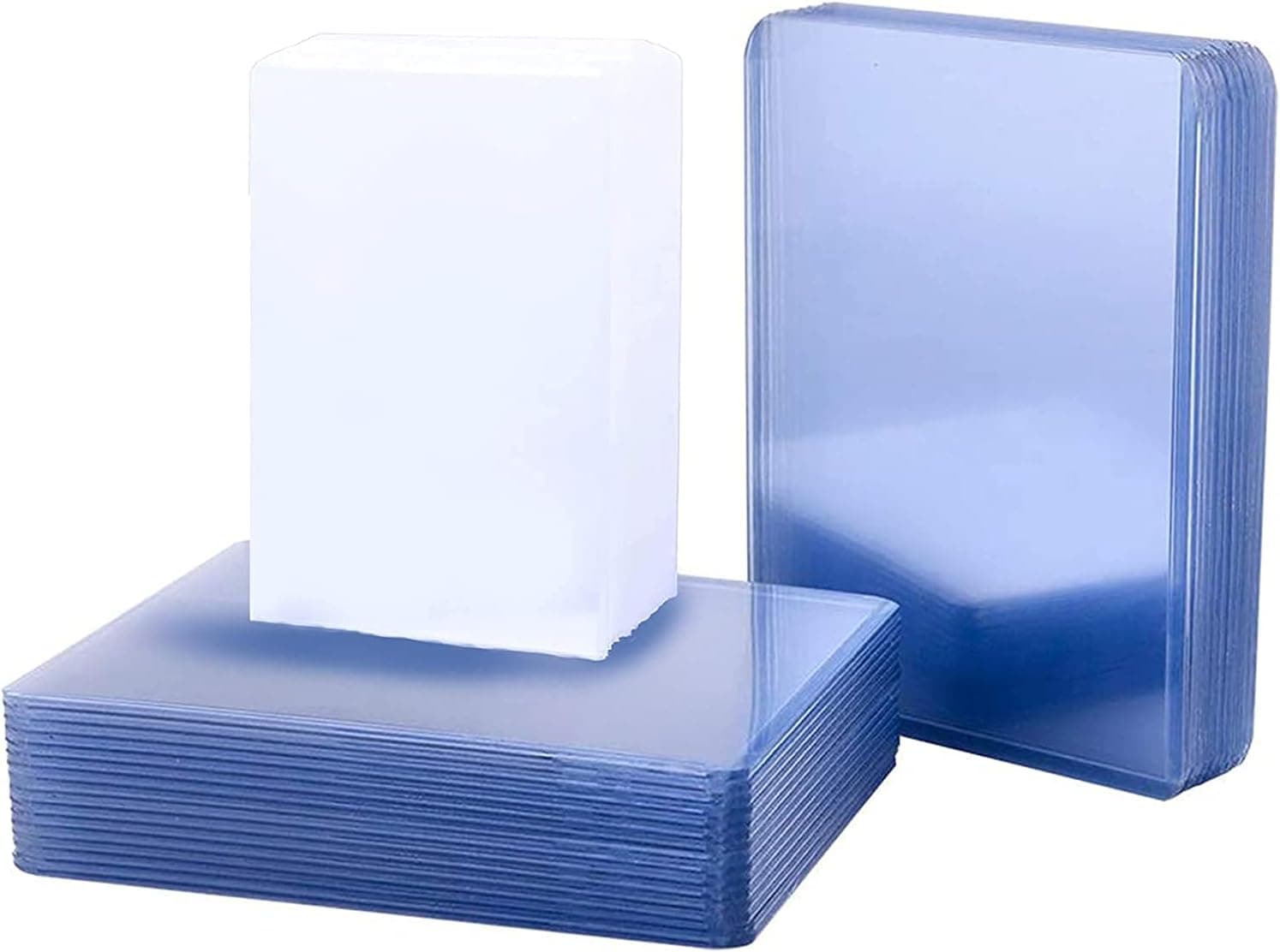 150 Pack Trading Card Sleeves, Toploaders Consist 50 Hard Plastic Card Protectors + 100 Clear Soft Sleeves, Baseball Card Sleeves Fit for Baseball Game Sports Collectible Trading Card（3" x 4" regular）