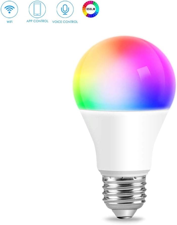 LITSPED WiFi Smart Light Bulb, 850LM Dimmable Multicolor LED Smart Bulb, Compatible with Alexa Echo Google Home and IFTTT (No Hub Required),Easy and Reliable (1pack)