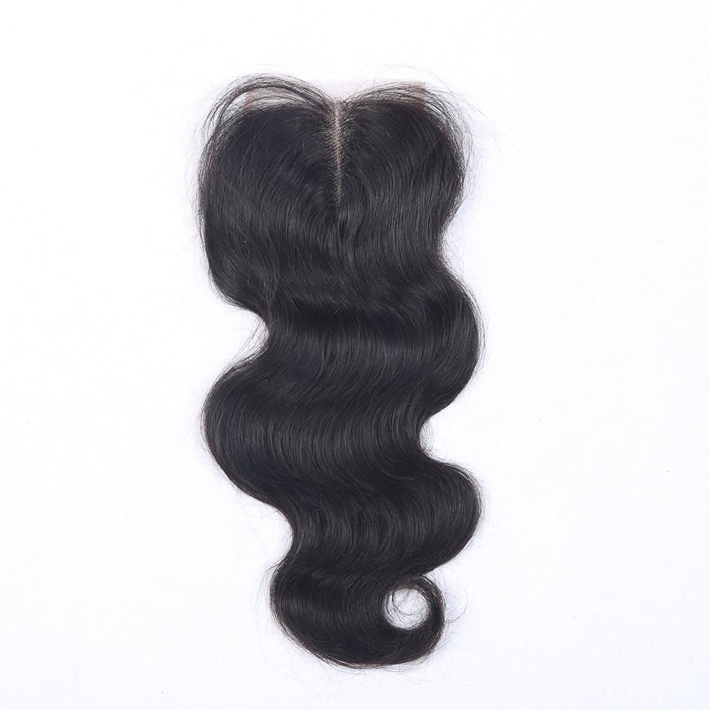 Beata Hair Brazilian Lace Closure Body Wave 14inch Middle Part Human Hair Closure Bleached Knots with Baby Hair