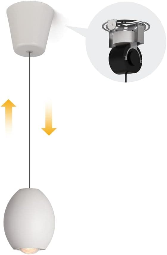 Aisilan LED Mini Pendant Light 7W Dimmable Retractable Design Free Lifting CRI 97 Anti-Glare Matte White Aluminum Ceiling Hanging Spotlight for Kitchen Island Bedside CD007Dim
