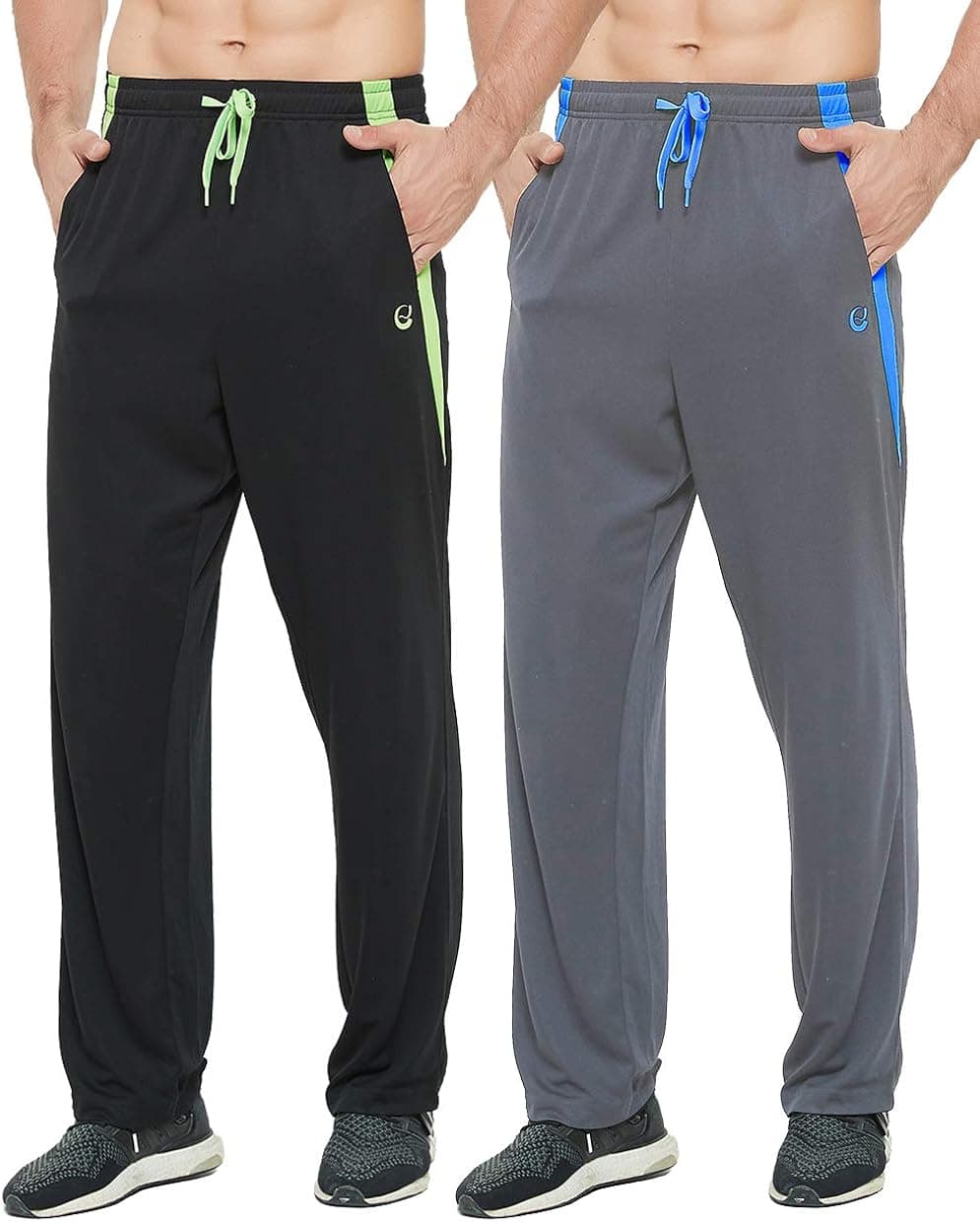 E-SURPA Men's Athletic Pant with Pockets Open Bottom Sweatpants for Men Workout, Exercise, Running