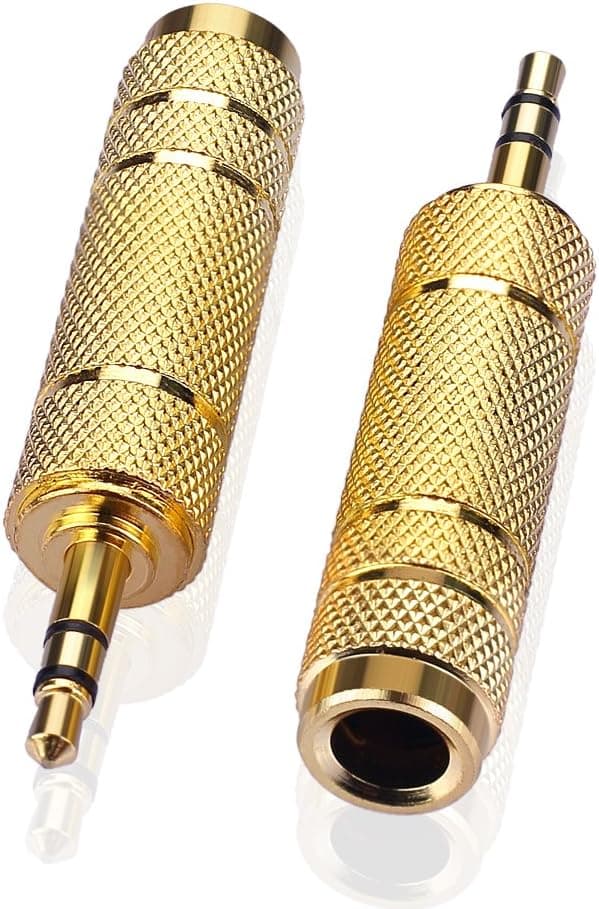 Sienoc 2 Pack Gold Plated 3.5mm to 6.5 mm (1/4 inch) Male to Female Stereo Adapter
