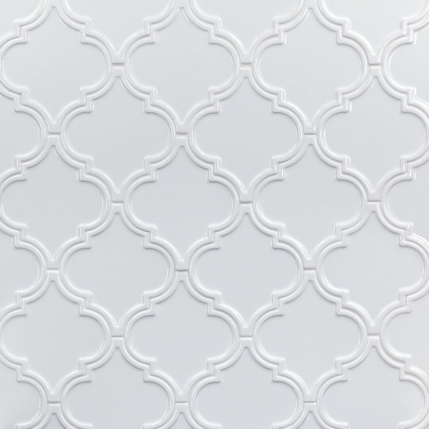 Vintage White 6.25 in. x 7.25 in. Ceramic Arabesque Wall Tile (30 Pieces 4.84 Sq. Ft. / Box)