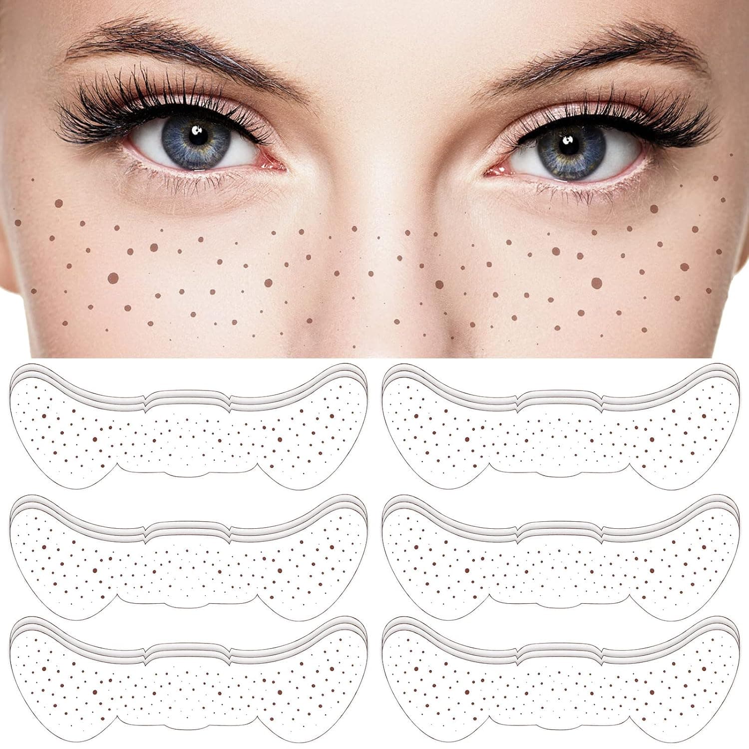 20 Sheets Waterproof Freckles Tattoos Temporary Face Tattoo Stickers Water Transfer Natural Looking Long Lasting Fake Freckles Patch for Women Girls Festival Party Make Up