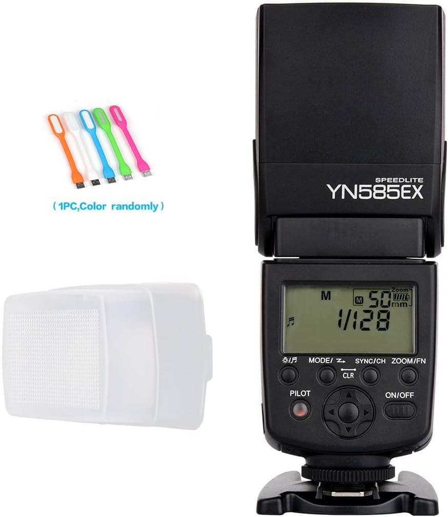 Yongnuo YN585EX Wireless Flash Speedlite light P-TTL Compatible for Pentax K3II K5 K50 KS2 K100 with Diffuser & CONXTRUE USB LED