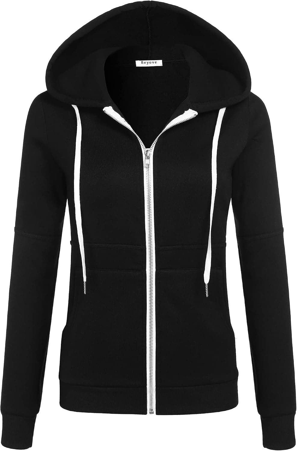 Beyove Women's Zip Up Hoodie Casual Oversized Long Sleeve Color Block Comfy Jersey Hooded Sweatshirt Jacket with Pockets