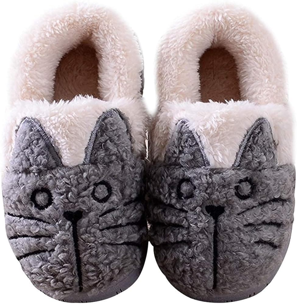 Women/Kids Family Cute Cat Warm House Slippers Booties