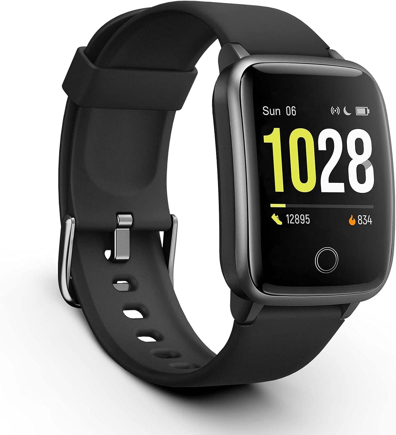 Smart Watch with Fitness Tracker, Fitness Watch with Step Calorie Counter Tracker Heart Rate Monitor, Activity Tracker IP68 Waterproof Pedometer Compatible with iOS, Android for Men, Women (Black)