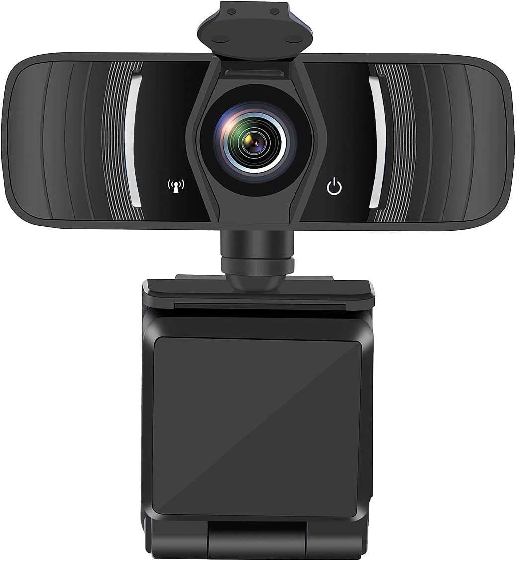 1080P Business Webcam with Dual Microphone & Privacy Cover, 2020 [Upgraded] USB FHD Web Computer Camera, Plug and Play, for Zoom/Skype/Teams Online Teaching, Laptop MAC PC Desktop (Black) (Renewed)