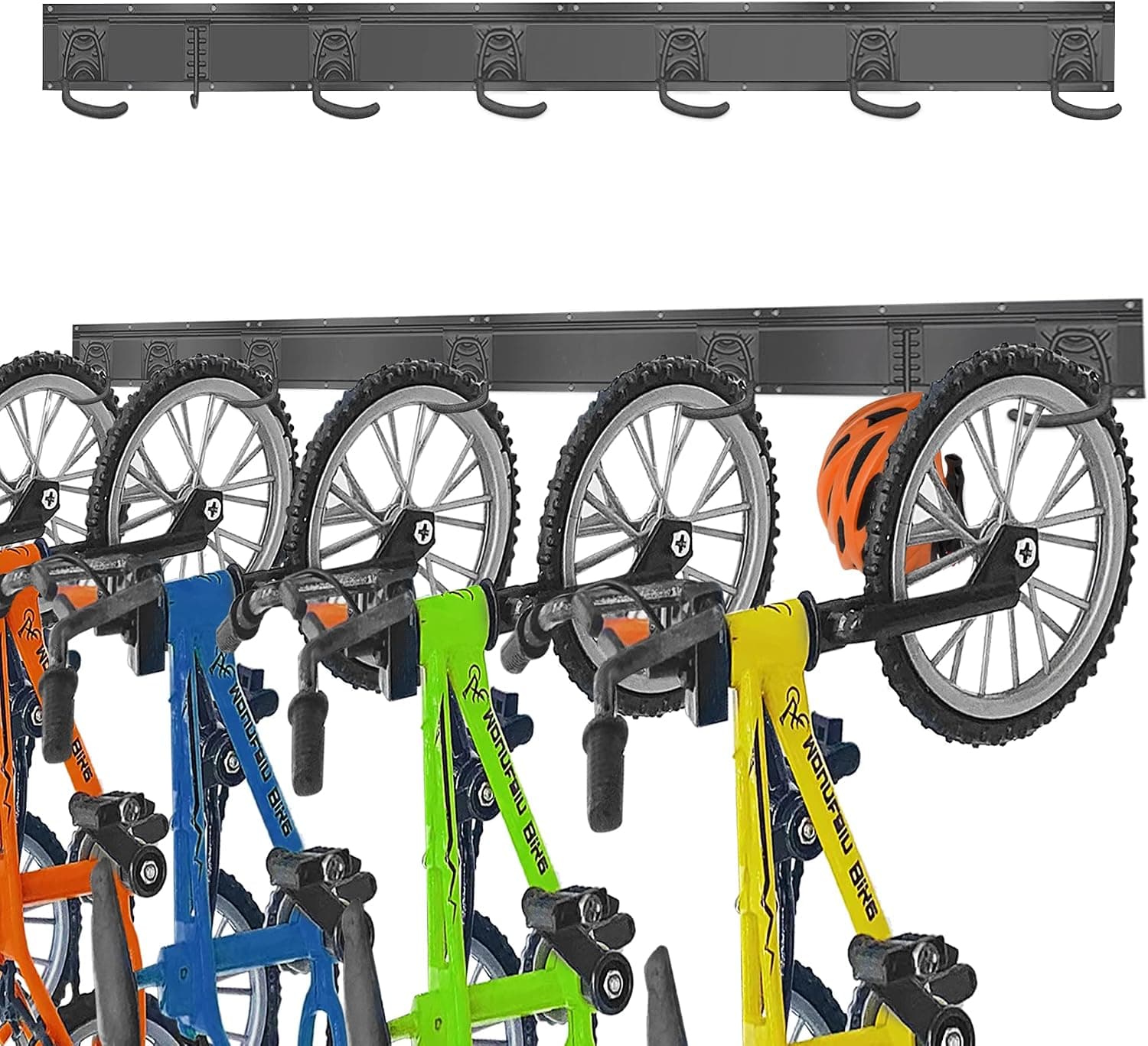 WMK Bike Storage Rack, 6 Bike Storage Hanger Wall Mount Adjustable Bike Hooks for Home & Indoor Garage Holds Up to 300lbs