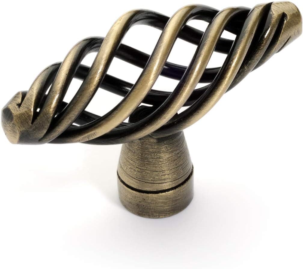 Dynasty Hardware Super Saver K-81426-AB-10PK Birdcage Cabinet Knob Antique Brass, 10 Pack