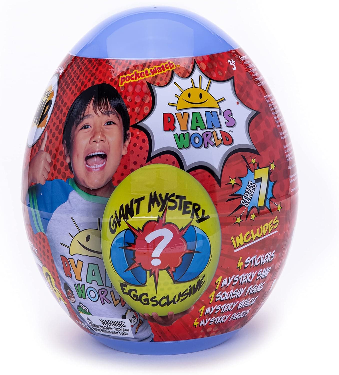 RYAN'S WORLD Giant Egg – Series 7 - Giant Egg is Filled with Surprises – Be just Like Ryan When unboxing – 4 Figures