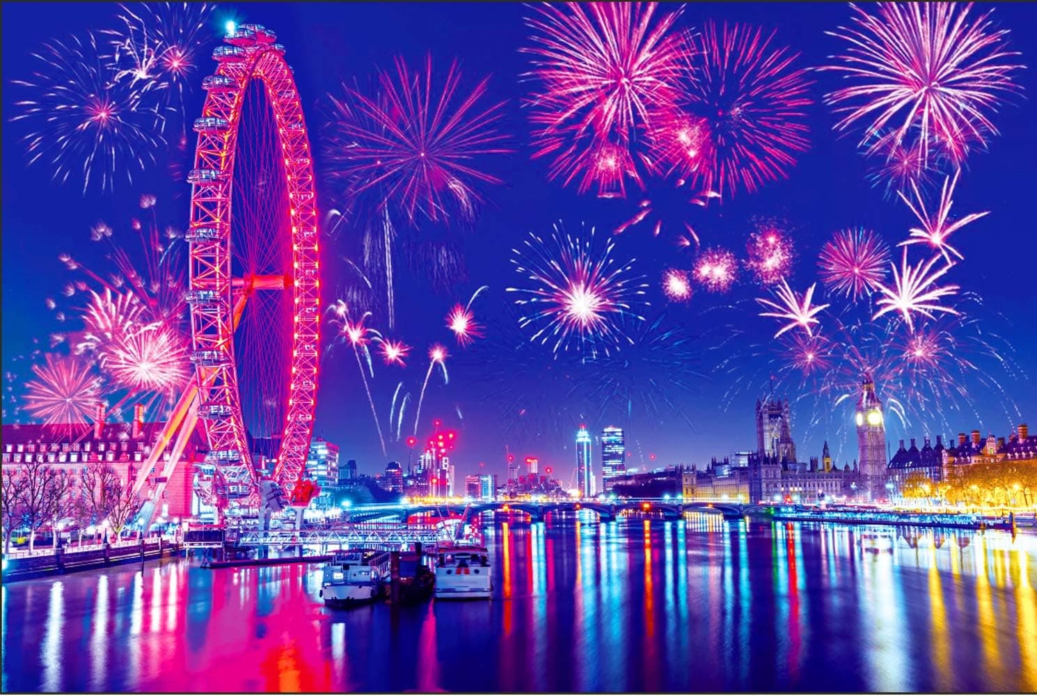 1000 Piece Jigsaw Puzzles for Adults & Kids-London Fireworks Night Jigsaw Puzzle Gift Gift