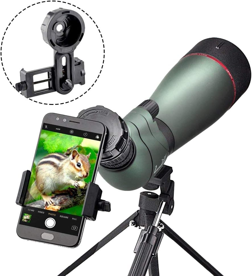 Landove 20-60X 80 Prism Spotting Scope- Waterproof Scope for Birdwatching Target Shooting Archery Outdoor Activities -with Tripod & Digiscoping Adapter-Get The Beauty into Screen