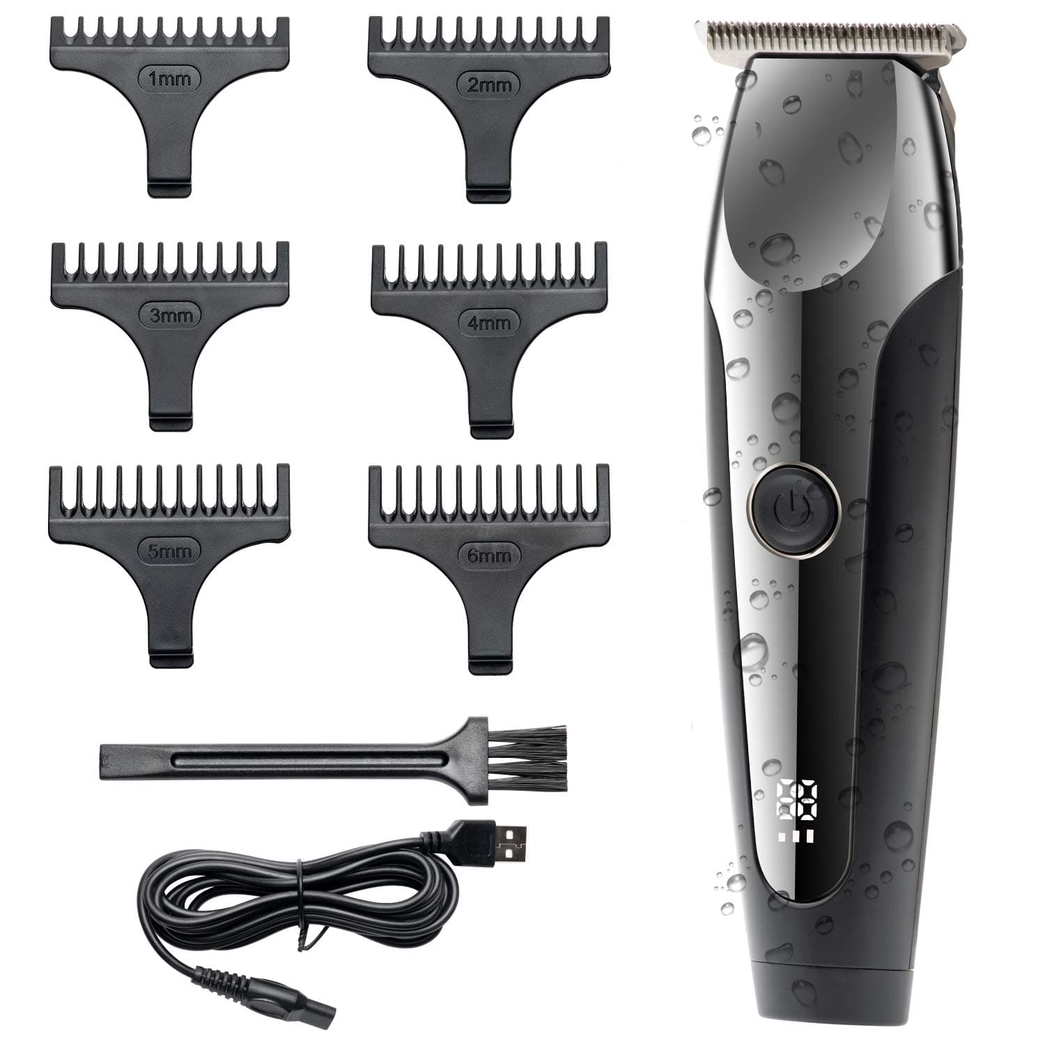 Hair Clippers for Men,Professional Body Hair Trimmer With Washable Attachments Haircut & Grooming Kit LCD Display