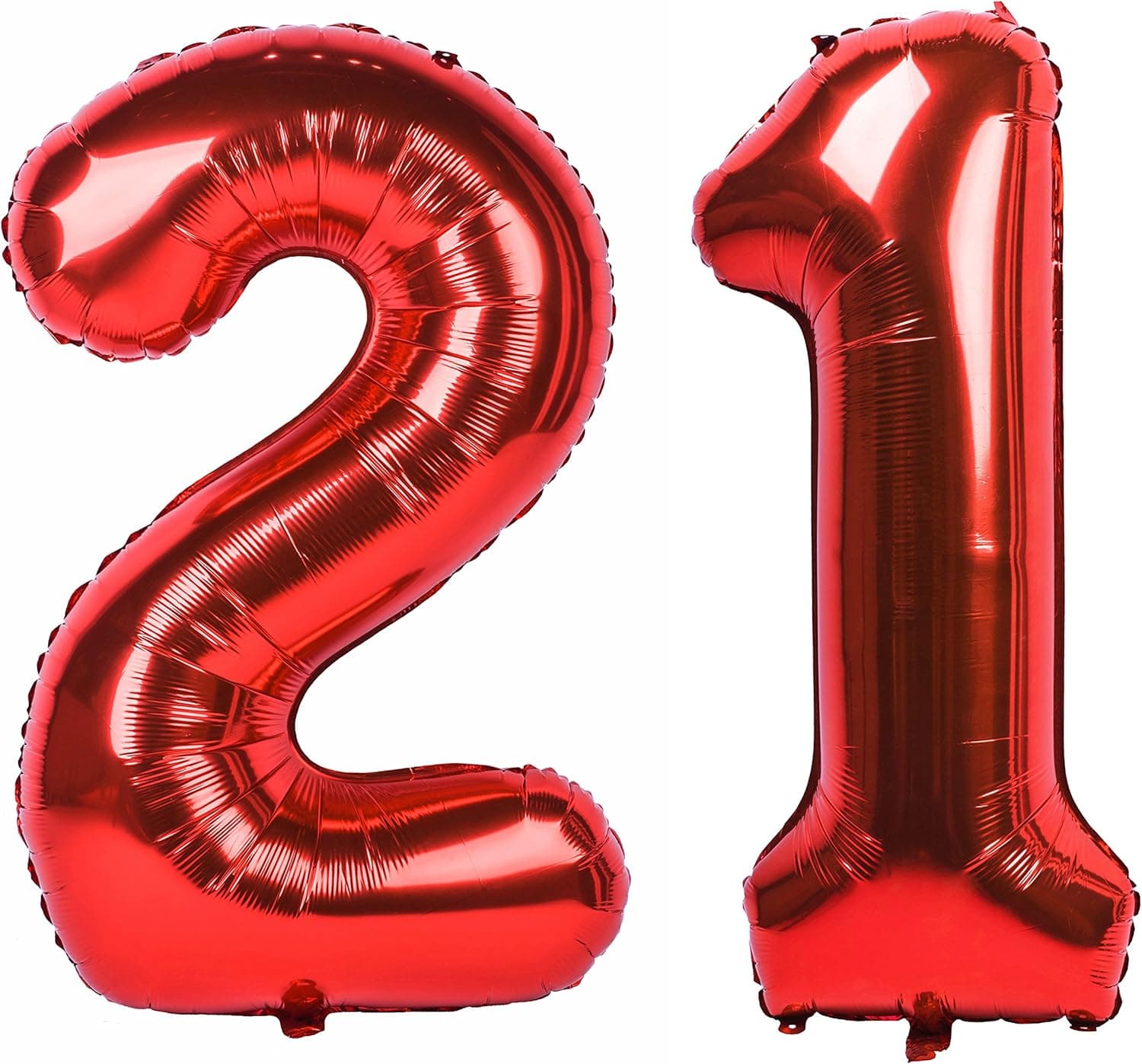 40 Inch Red Large Numbers Birthday Party Decorations Helium Foil Mylar Big Number Balloon (Red 21)
