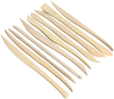 Syyeah 10pcs Clay DIY Tool Sculpture Wooden Knife Pottery Modeling Tools Kit
