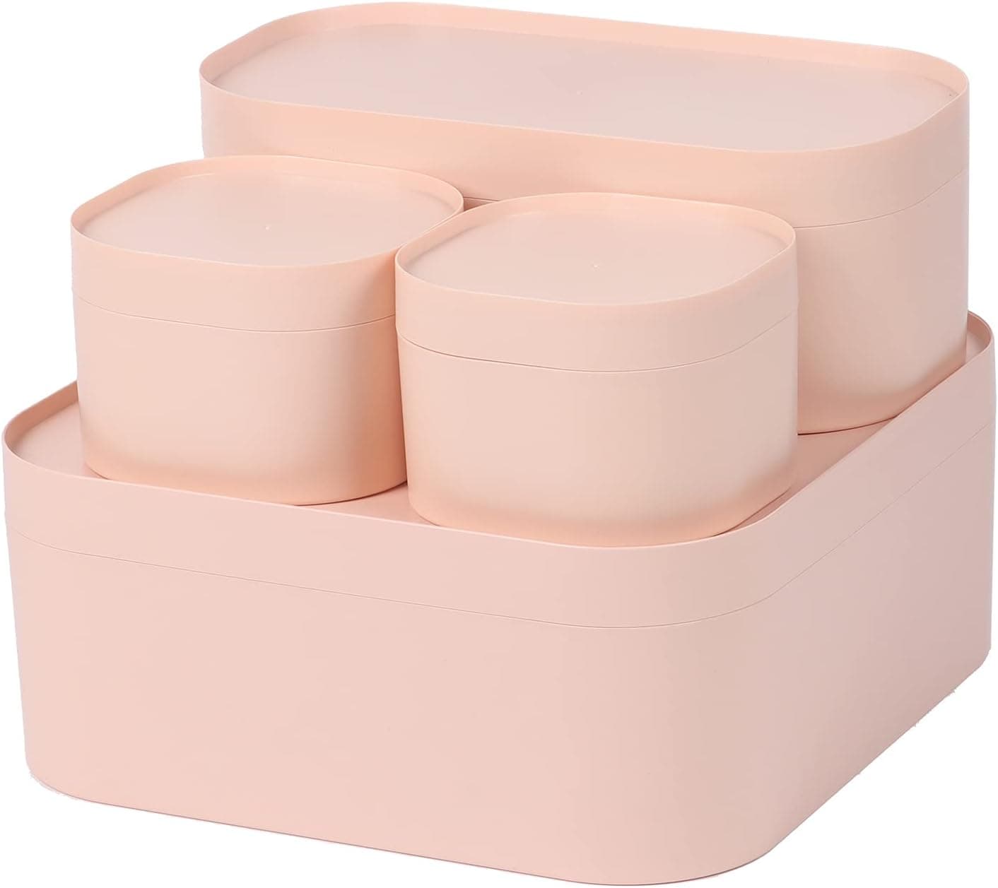 UHSTORAGE Storage Containers Clever Made, Plastic Bins with Lids, Gallon Storage Bins with Lids, for Kitchen, Bathroom, Bedroom, Living Room, Set of 3, Pink UHSSC14-LPK-US