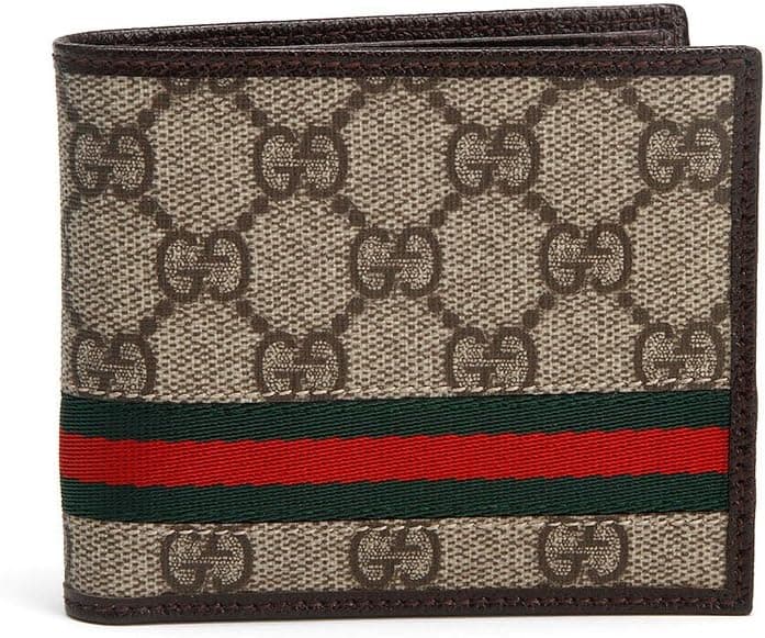OldYak Men's Luxury Business Leather / Canvas Bifold Wallet (Coffee)