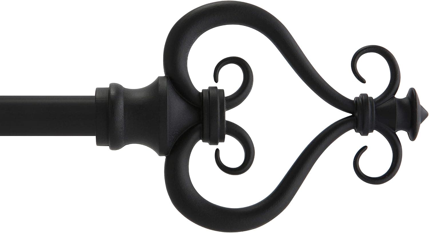 Kenney Serena Standard Decorative Window Curtain Rod, 86-120", Black