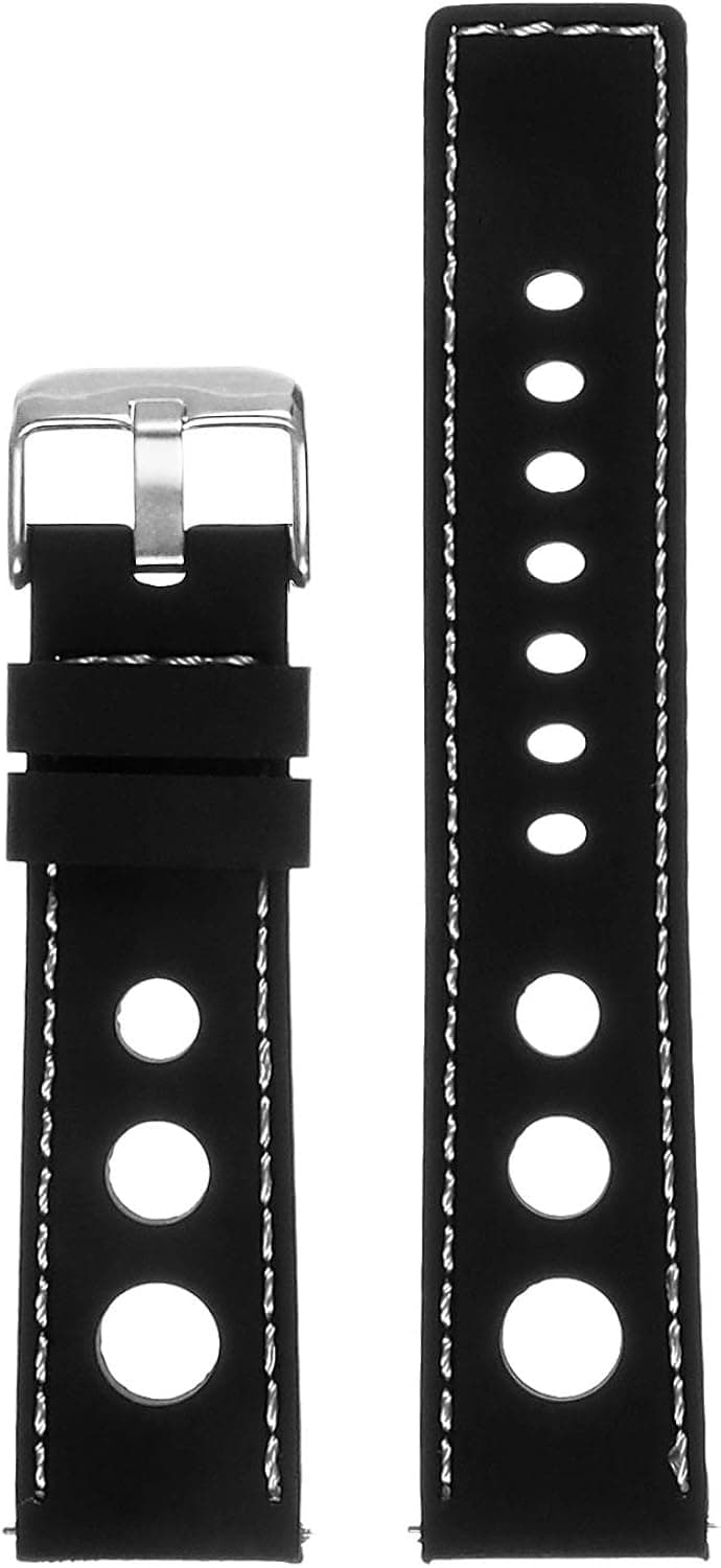 StrapsCo Silicone Rubber Rally Quick Release Watch Band Strap - Choose Your Color - 18mm 20mm 22mm 24mm