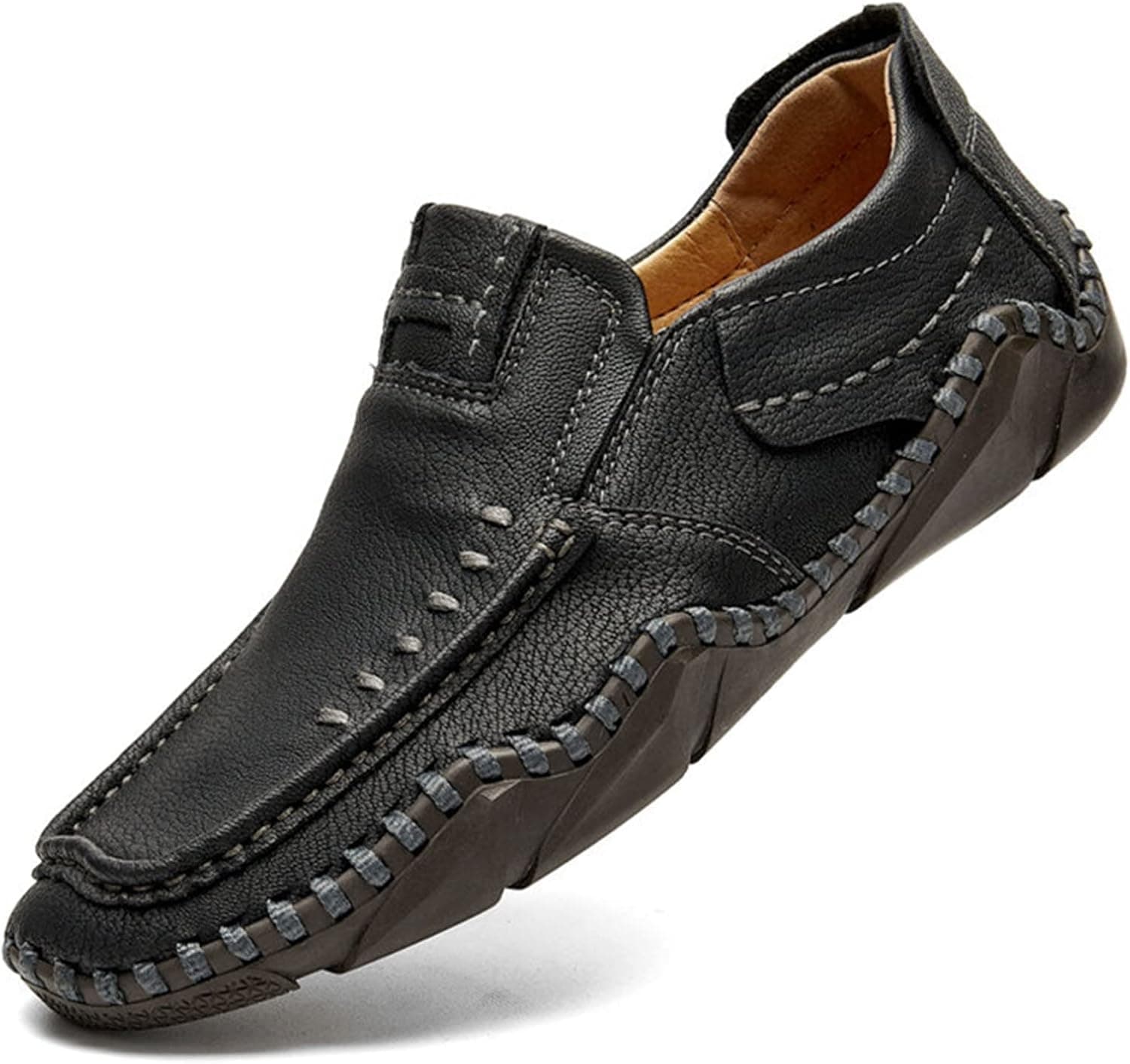 Lazzy Mens Casual Slip On Loafers Leather Dress Shoes Driving Walking Oxfords Moccasins Boat Shoes for Men