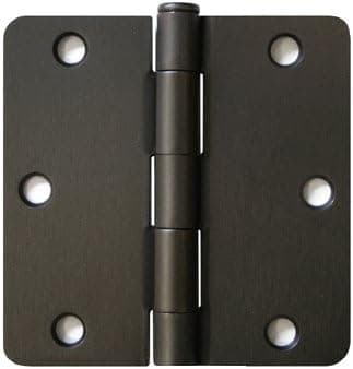 9 Pack Oil Rubbed Bronze Finish Interior Exterior Door Hinges US10B (3 1/2 Inch 3.5" L x 3.5" H 1/4-Inch Corner Radius)(Almost Black)