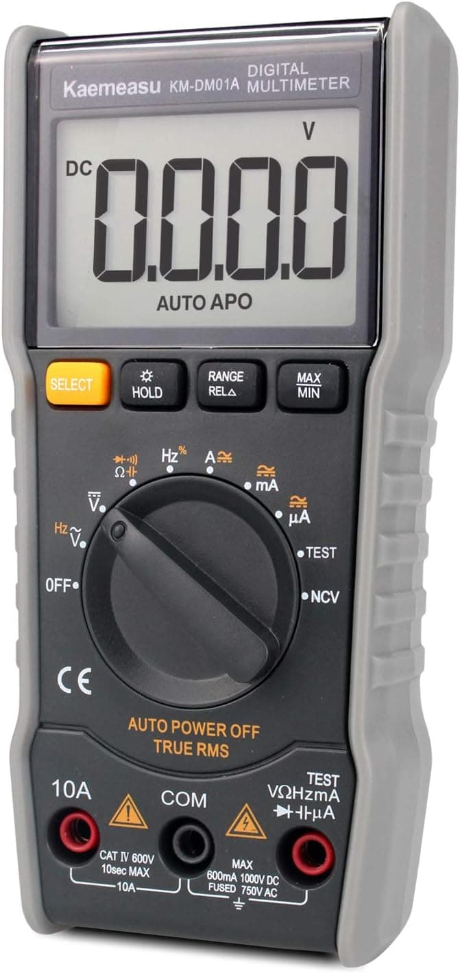 Digital Multimeter,6000 Count Mini DC/AC Voltage Current Capacitance Resistance NCV True RMS Diode Tester with Zero Line/FireWire Measurement(TEST) Electronic Maintenance instrument Tools, KM-DM01A …