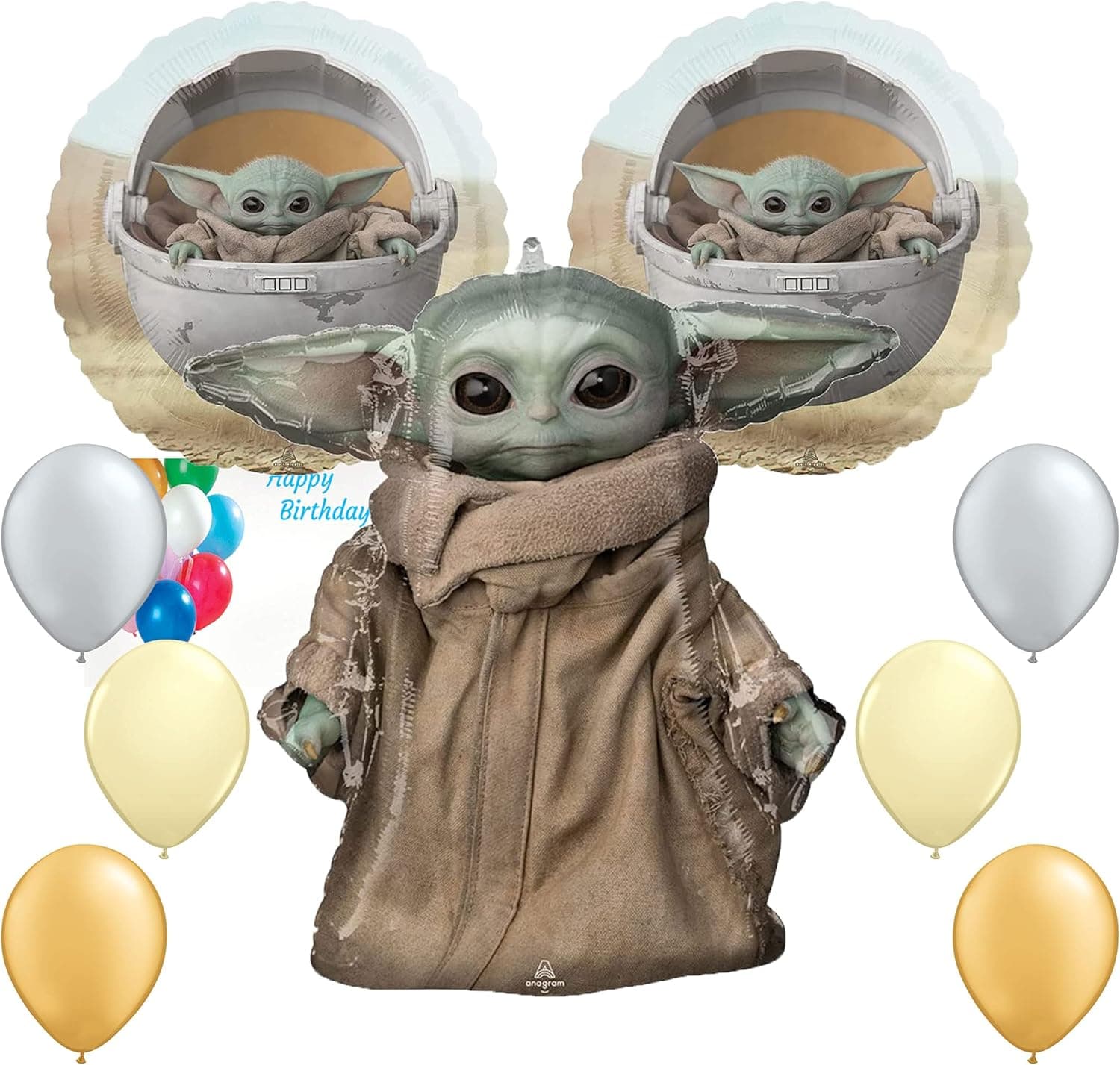 Baby Yoda Star Wars Galaxy The Mandalorian The Child Party Supplies Balloon Decoration Bundle for Any Birthday