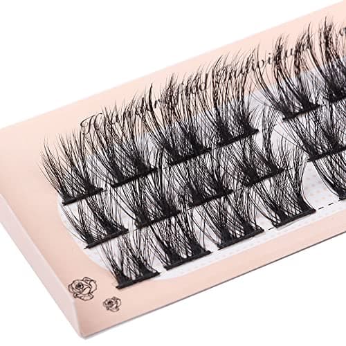 ANGELMUXI Long Thick Individual Cluster Lashes Kit 3D Segmented False Eyelashes Mix 12/13/14/15/16mm In One Tray Pre-cut Eyelash Set Easy to use Soft Wispy Fluffy (03)