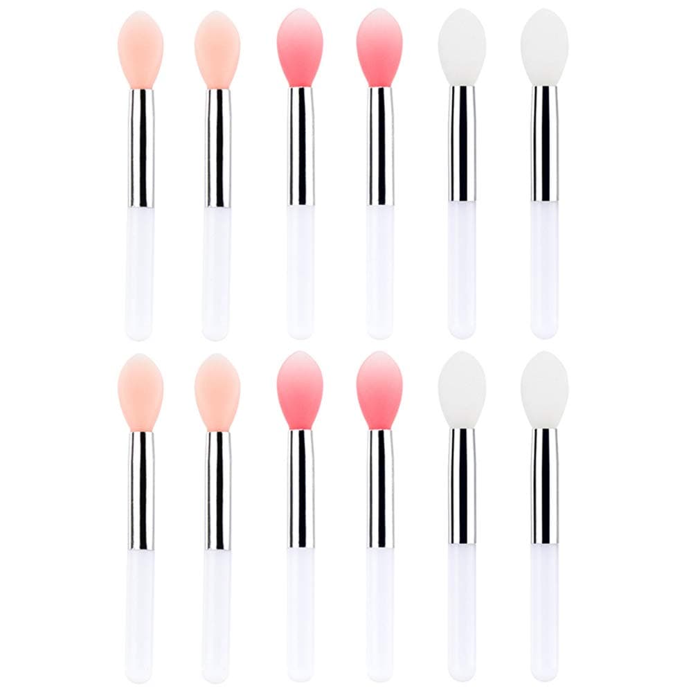 12 Pcs Silicone Lip Brushes Lipstick Lip Gloss Applicator Makeup Beauty Tool, 2 Inch Long