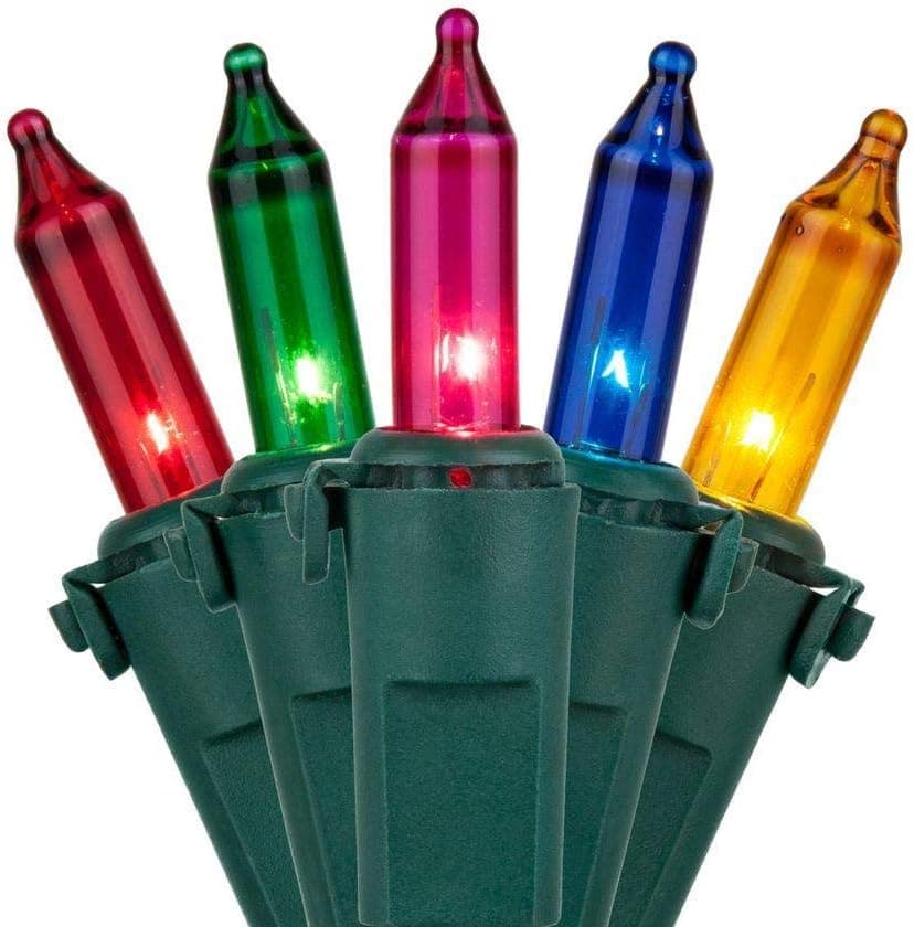 Holiday Time - 300 Multi-Color Mini Lights - Green Wire - Indoor/Outdoor - Lighted Length 59 ft - 62.5 FT L (19m)