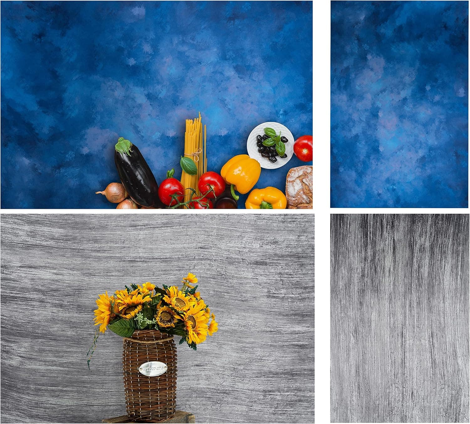 Harfirbe 5x7ft Double Sided Abstract Dark Blue Portrait Backdrop 2 in 1 Black Backdrops Abstract Headshots Backgrounds for Professional Photography Studio