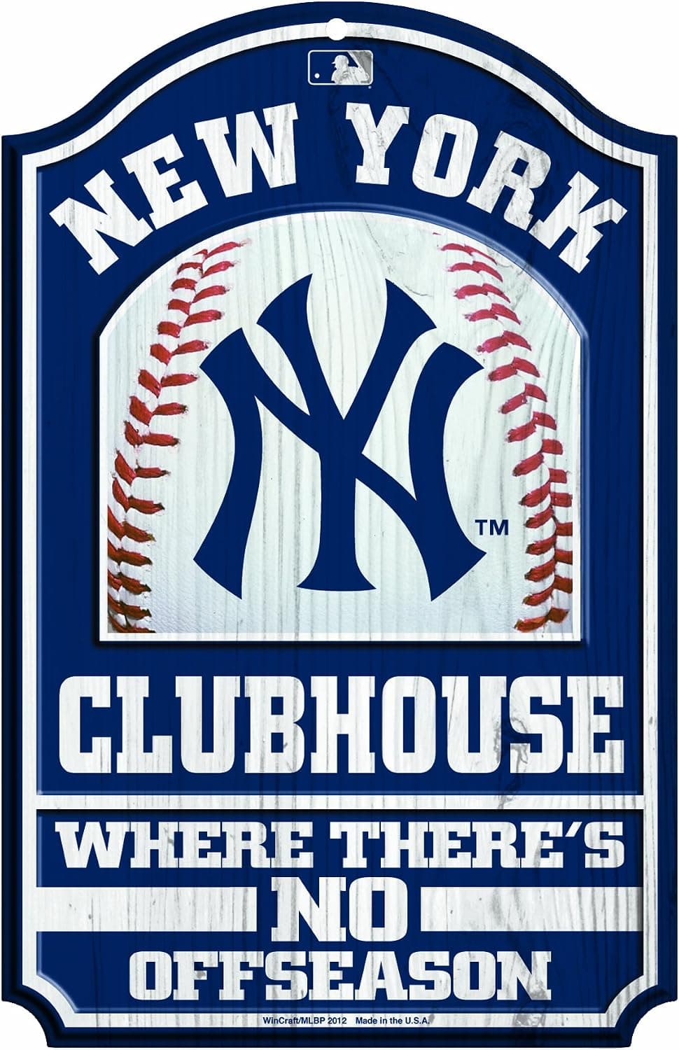 MLB New York Yankees 11/17-Inch Traditional Look Wood Sign
