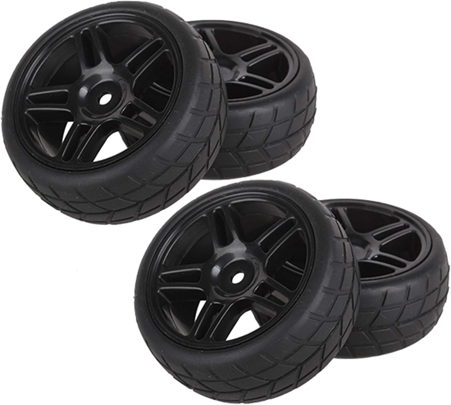 BQLZR Durable Rubber Hub Wheel Rim&Tires 1:10 On-road Racing Car RC Pack Of 4 (20111)