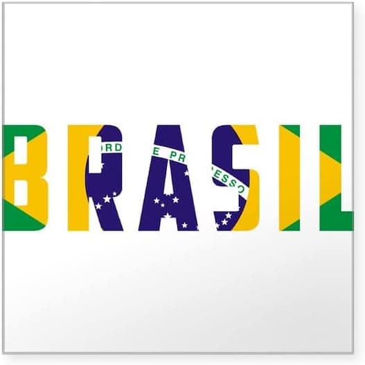 CafePress Brasil Brazil Flag Square Sticker 3 X 3 Square Bumper Sticker Car Decal, 3"x3" (Small) or 5"x5" (Large)
