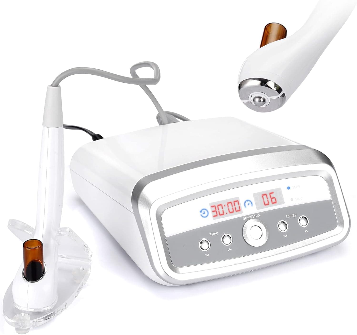 RUTAWZ Skin Tightening Machine 3 in 1 Eye & Facial Skin Care Heating Massage Device Home & Salon Use Beauty Machine with Serum Applicator & Roller