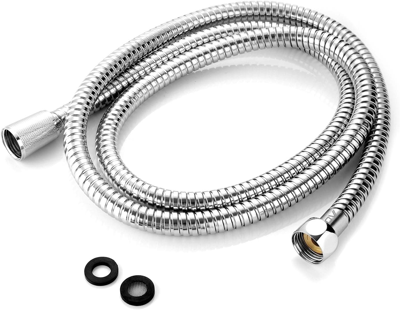 AOKII 60-Inch Double Lock Stainless Steel Replacement Shower Hose Bathroom Toilet Handheld Shower head Sprayer Extension Replacement Part with Brass Fittings, Chrome Finish.