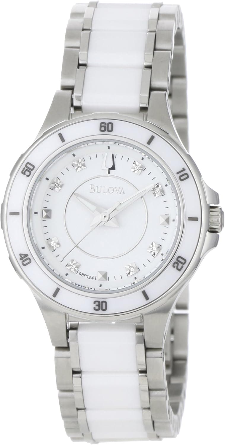 Bulova Women's 98P124 Substantial Ceramic & Stainless Steel Watch