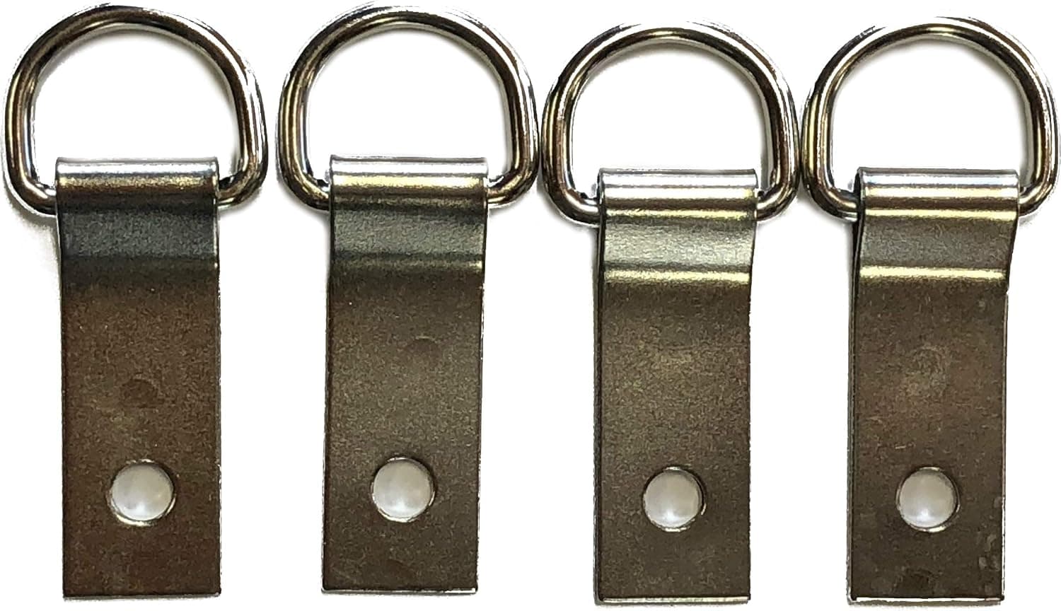 Outfitters Supply Multi-Pack of Saddle Concho Clips with Dee Rings, 5/8" Dee Ring with 1-1/2" Clip - Nickel Plated Steel - 4 Pack, Use as Replacements or add to Your existing Saddle or Gear!
