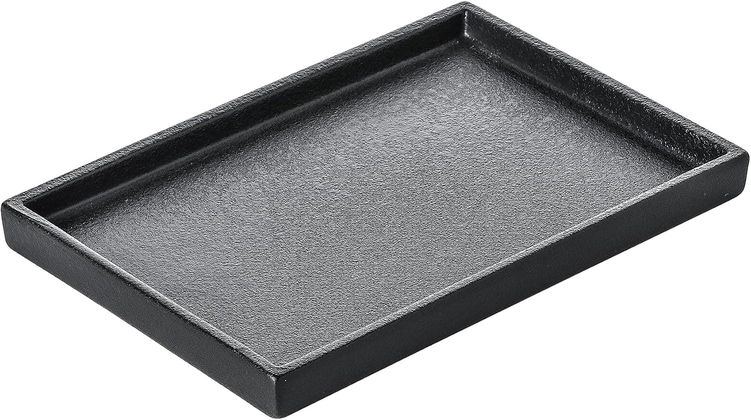 Redelaenor Ceramic Bathroom Tray, Black Matte Vanity Tray Decor Perfume Trays for Dresser Holder for Jewelry Candle Soap Plant Towel Cosmetic Organizer Rectangle Large Serving Tray