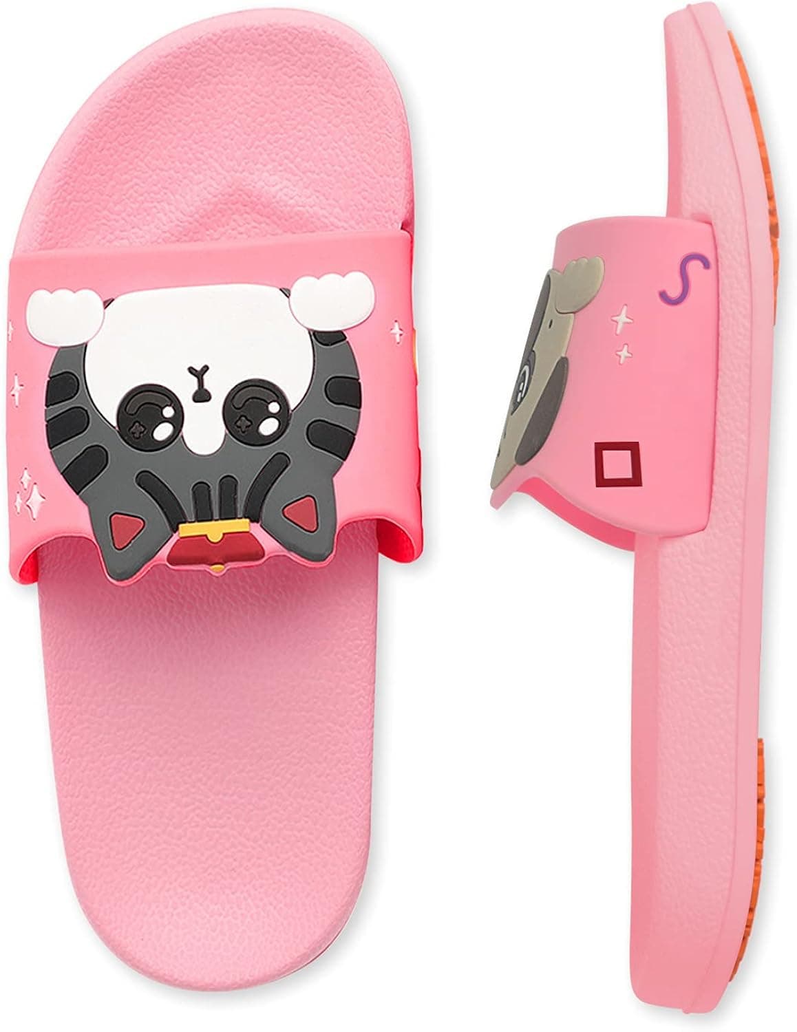 BOPU 3-8 Years Girls Slide Sandals, Cute Dog & Cat Non-Slip Girls Slides Boys Slides (Little Kids/Toddler)